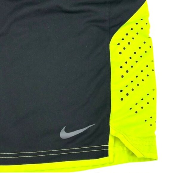 Nike Dri-Fit Mens Medium Basketball Shorts Black Neon Green - Picture 1 of 7